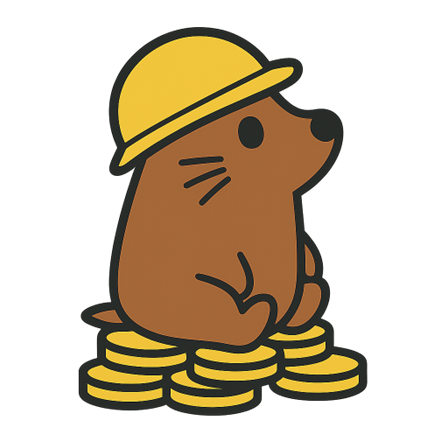 Mole with coins